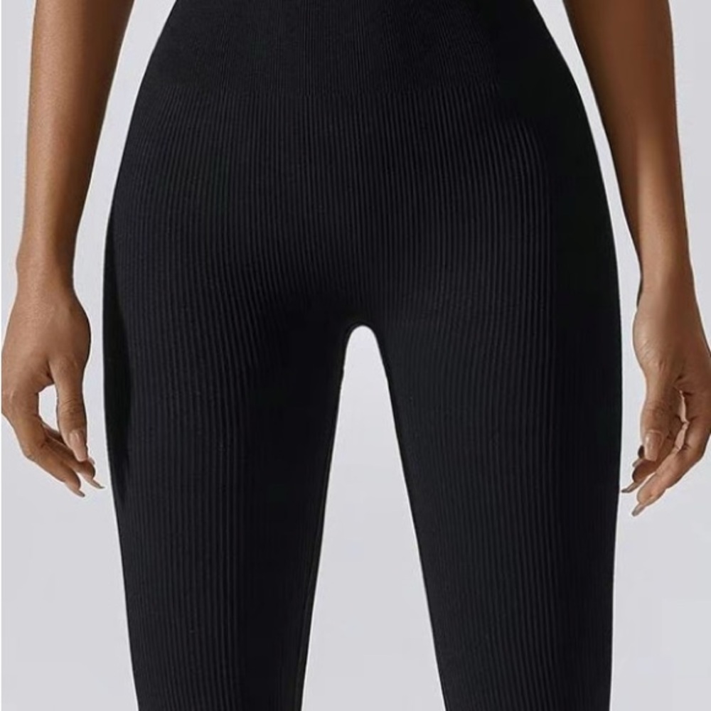 Elegant Black Ribbed Bodysuit for Women
